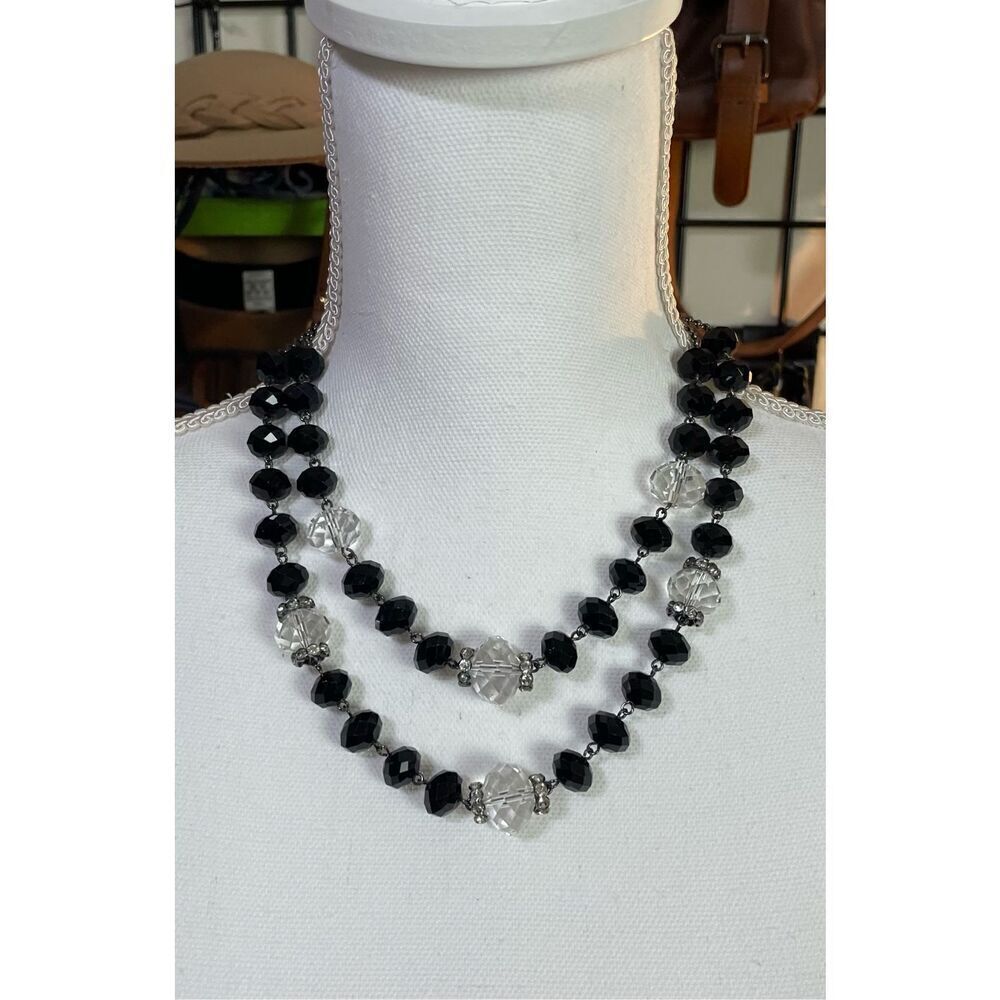 Vintage Crown Trifari Beaded Double Strand Necklace Grandma Core